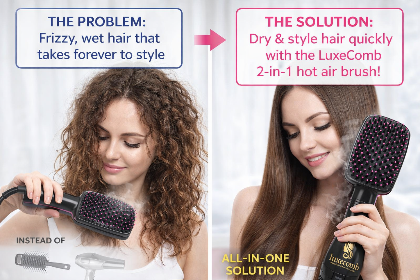 LUXECOMEB - One-Step Styling – Dry, curl, straighten, and volumize in a single pass