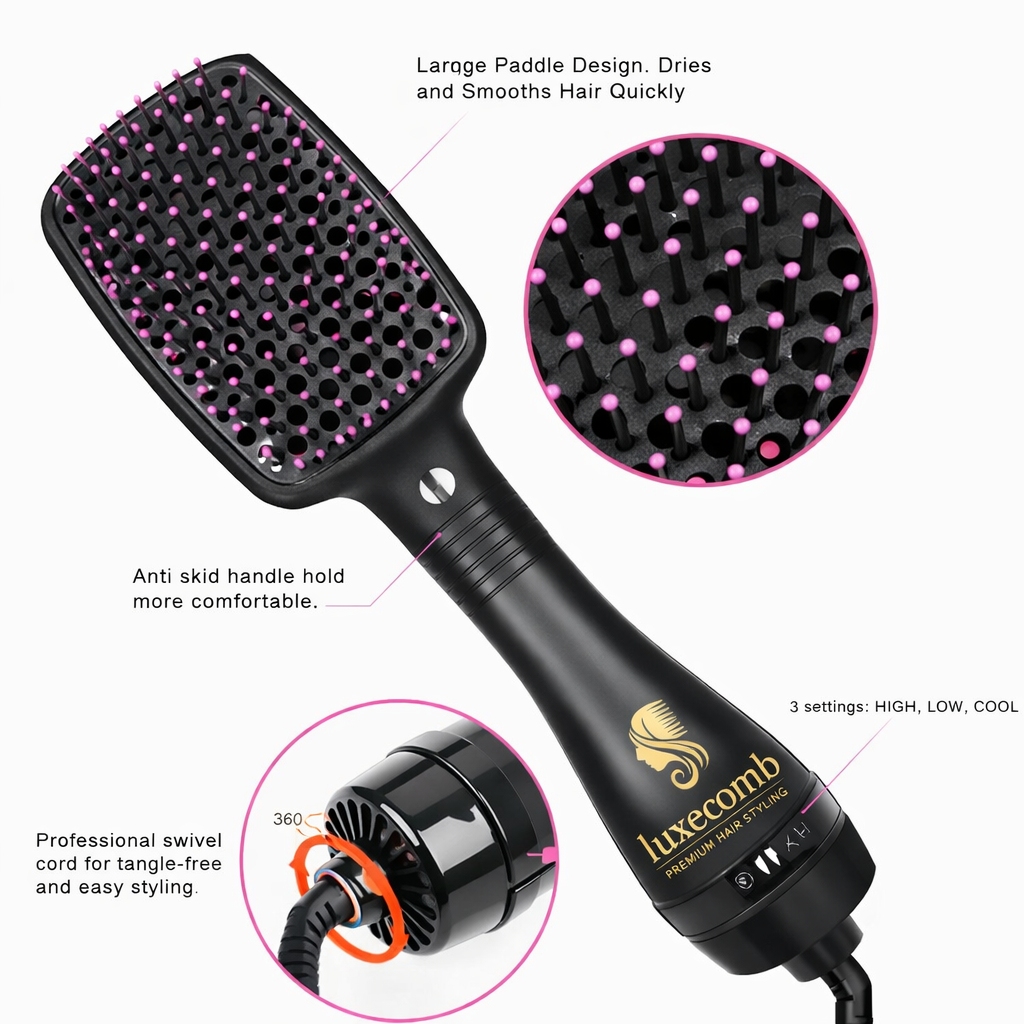 LUXECOMEB - One-Step Styling – Dry, curl, straighten, and volumize in a single pass